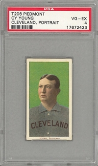 1909-11 T206 White Border Cy Young, Cleveland, Portrait – PSA VG-EX 4